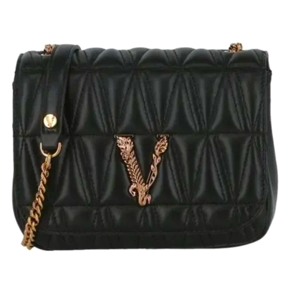 Versace Virtus Quilted Leather Shoulder Bag/Crossbody